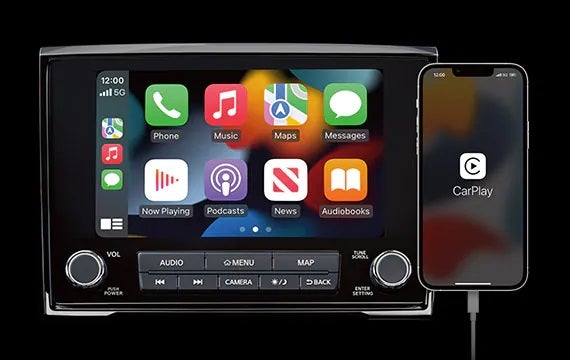 Stay connected with a standard 8" touch-screen display 2023 Nissan Titan | Empire Nissan of Hillside in Hillside NJ