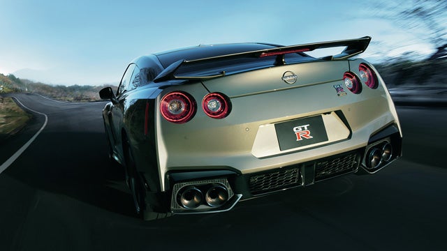 2024 Nissan GT-R seen from behind driving through a tunnel | Empire Nissan of Hillside in Hillside NJ