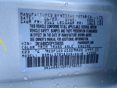 2023 Nissan Sentra SV Xtronic CVT