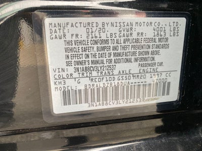 2020 Nissan Sentra SV Xtronic CVT
