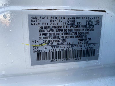 2021 Nissan Sentra SV Xtronic CVT