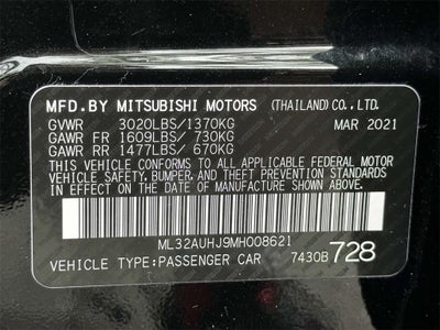 2021 Mitsubishi Mirage LE
