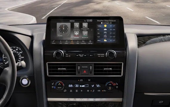 2023 Nissan Armada touchscreen and front console | Empire Nissan of Hillside in Hillside NJ